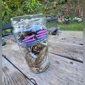 Large Jewelry Jar Assorted Costume & Beaded Jewelry